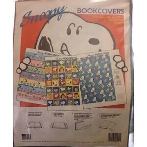 3 VTG Assorted Snoopy Peanuts Book covers - 14.25" x 22" Sealed/New Made in USA